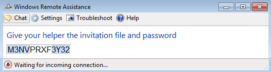 Query window with the prompt to forward the specified password to the helper