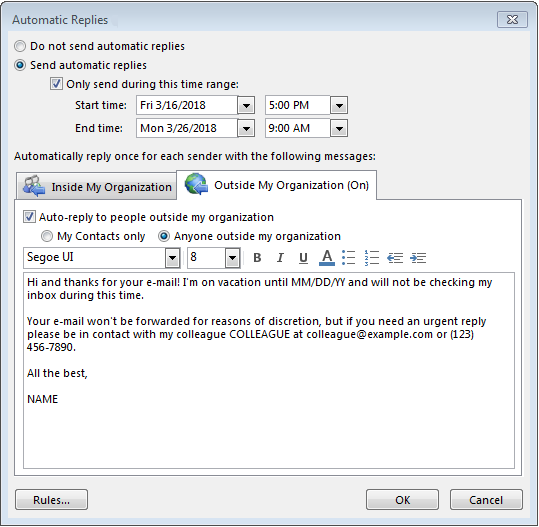 out of office reply microsoft outlook 2015 out of office reply microsoft outlook 2015
