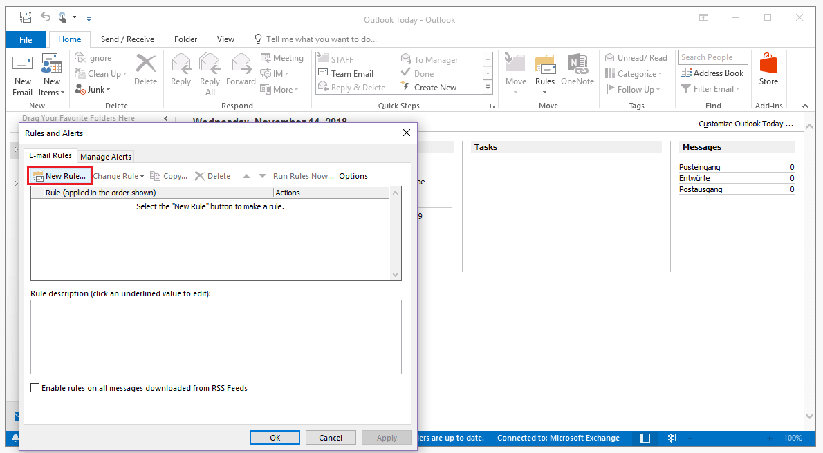 Outlook: The "Rules and Alerts" dialog box