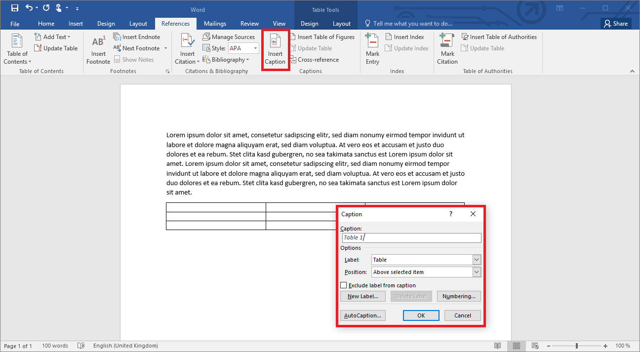 Como hacer un indice de tablas en word