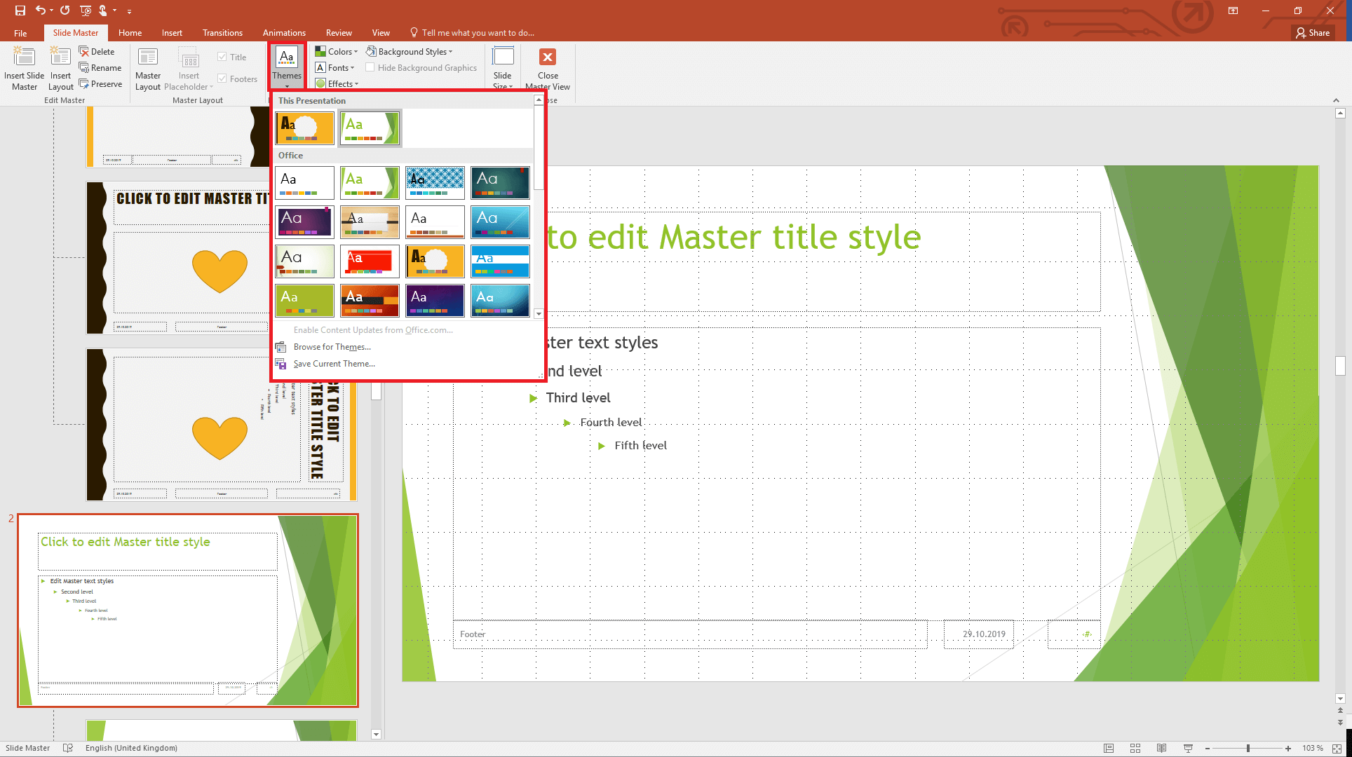 powerpoint master slide