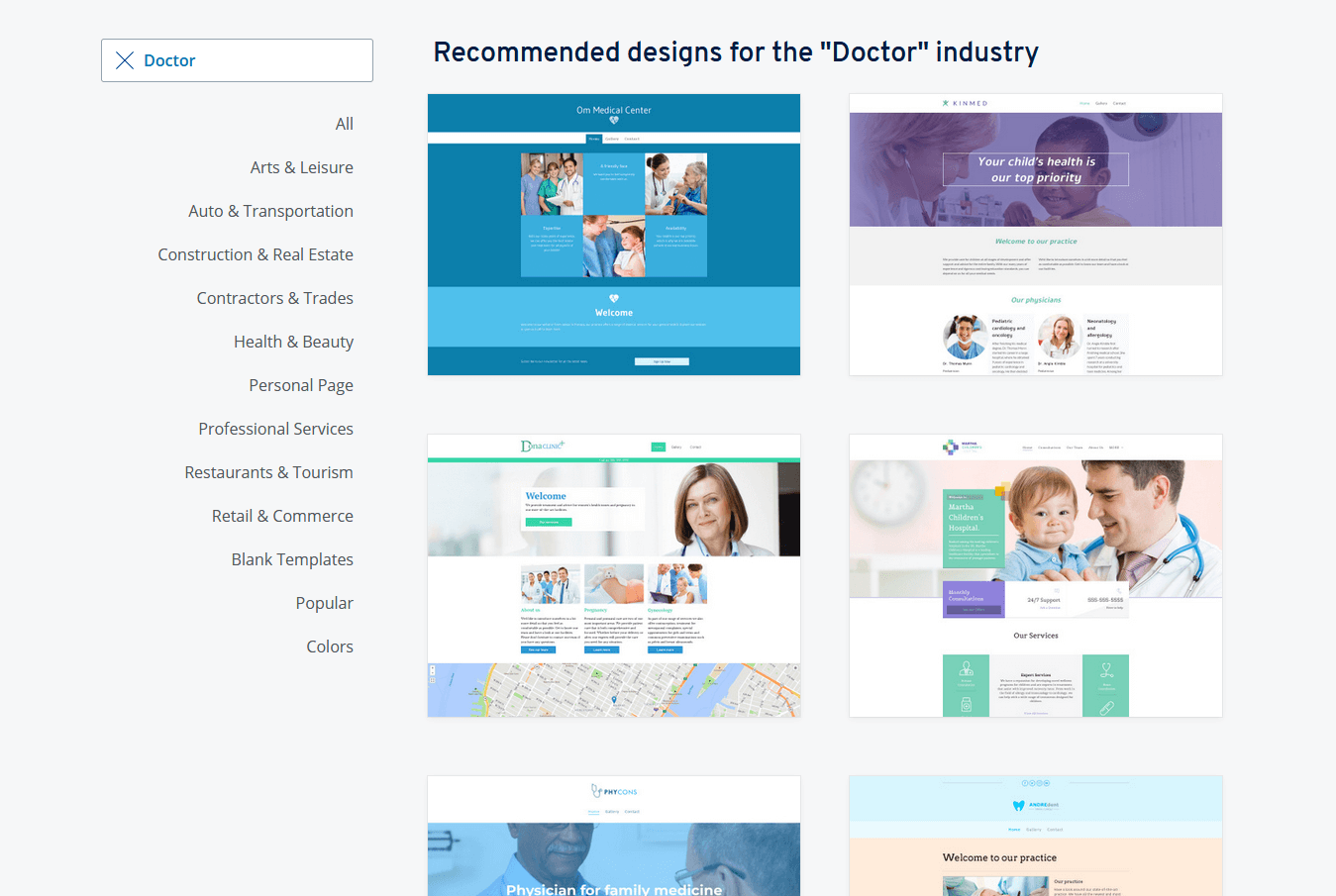 IONOS Design templates: recommended designs for the medical industry