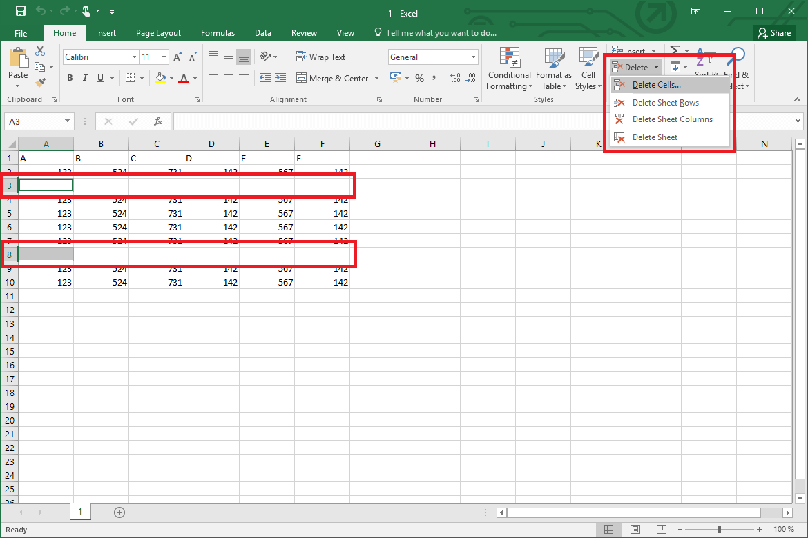 How to delete all blank rows in Excel Fast