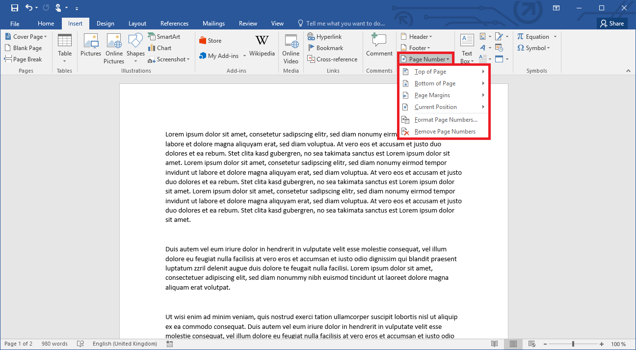 how to insert pages in word page 1 of 2 how to insert pages in word page 1 of 2