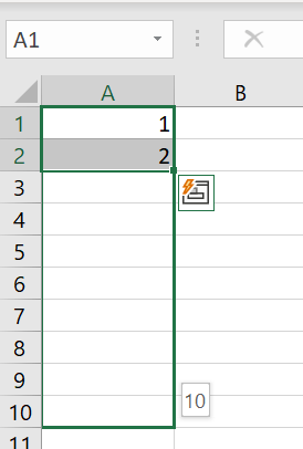 Select multiple cells with the fill box