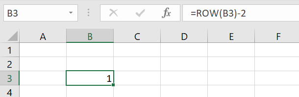 Using a specific numbering sequence with the ROW function