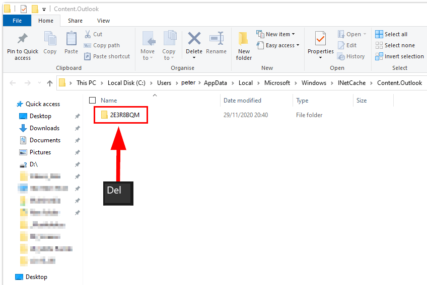 how to clear outlook cache cmd