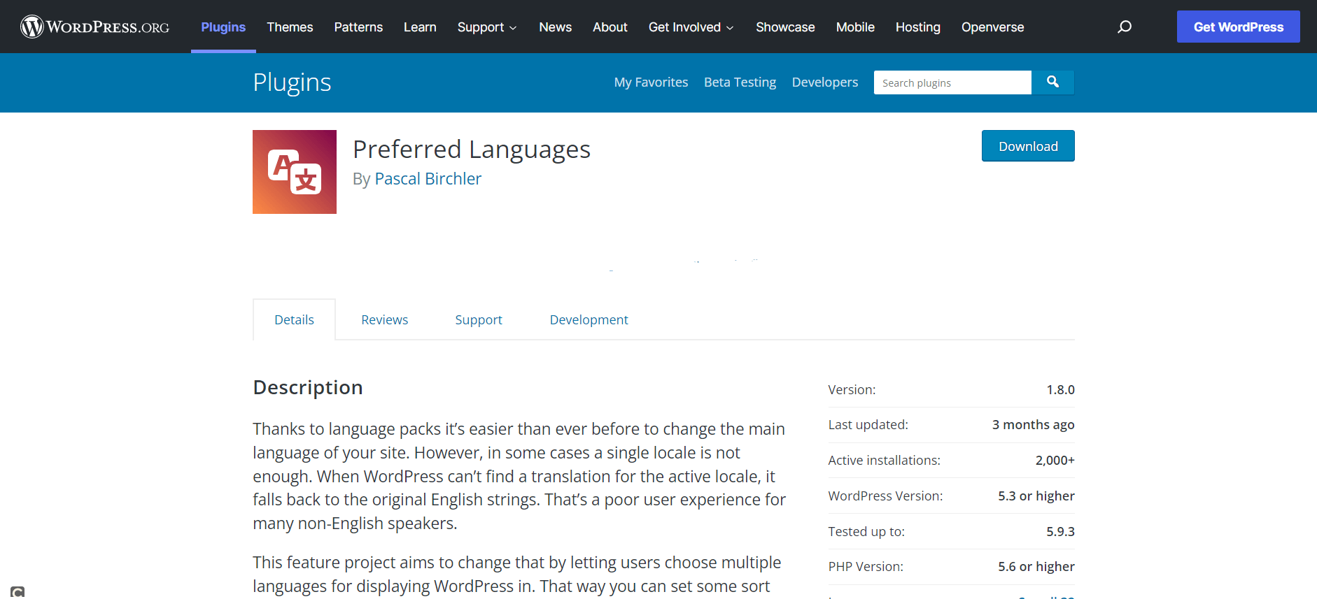 Preferred Languages plugin