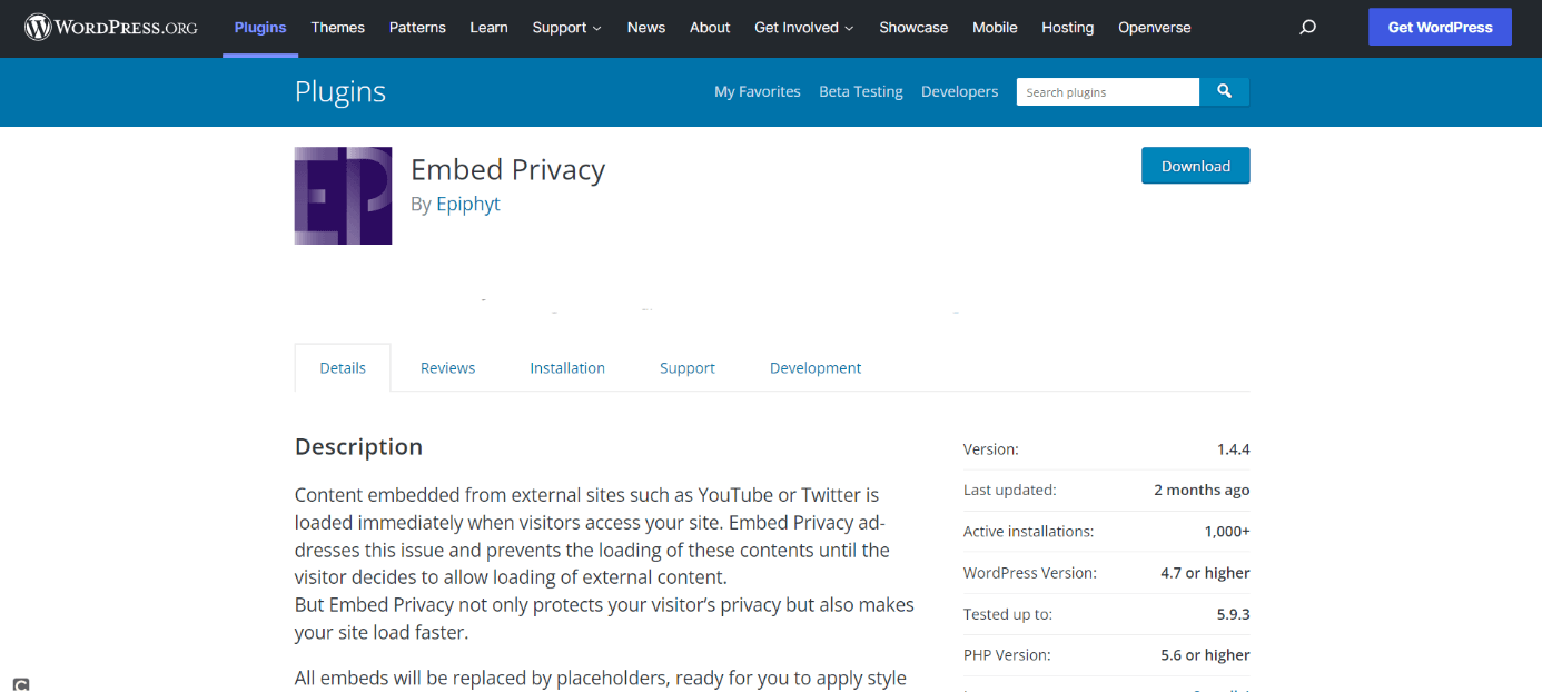 Embed Privacy plugin