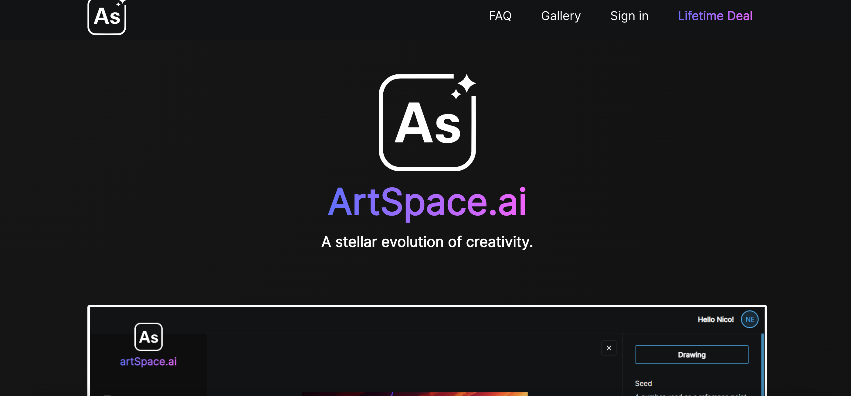 ArtSpace.ai homepage