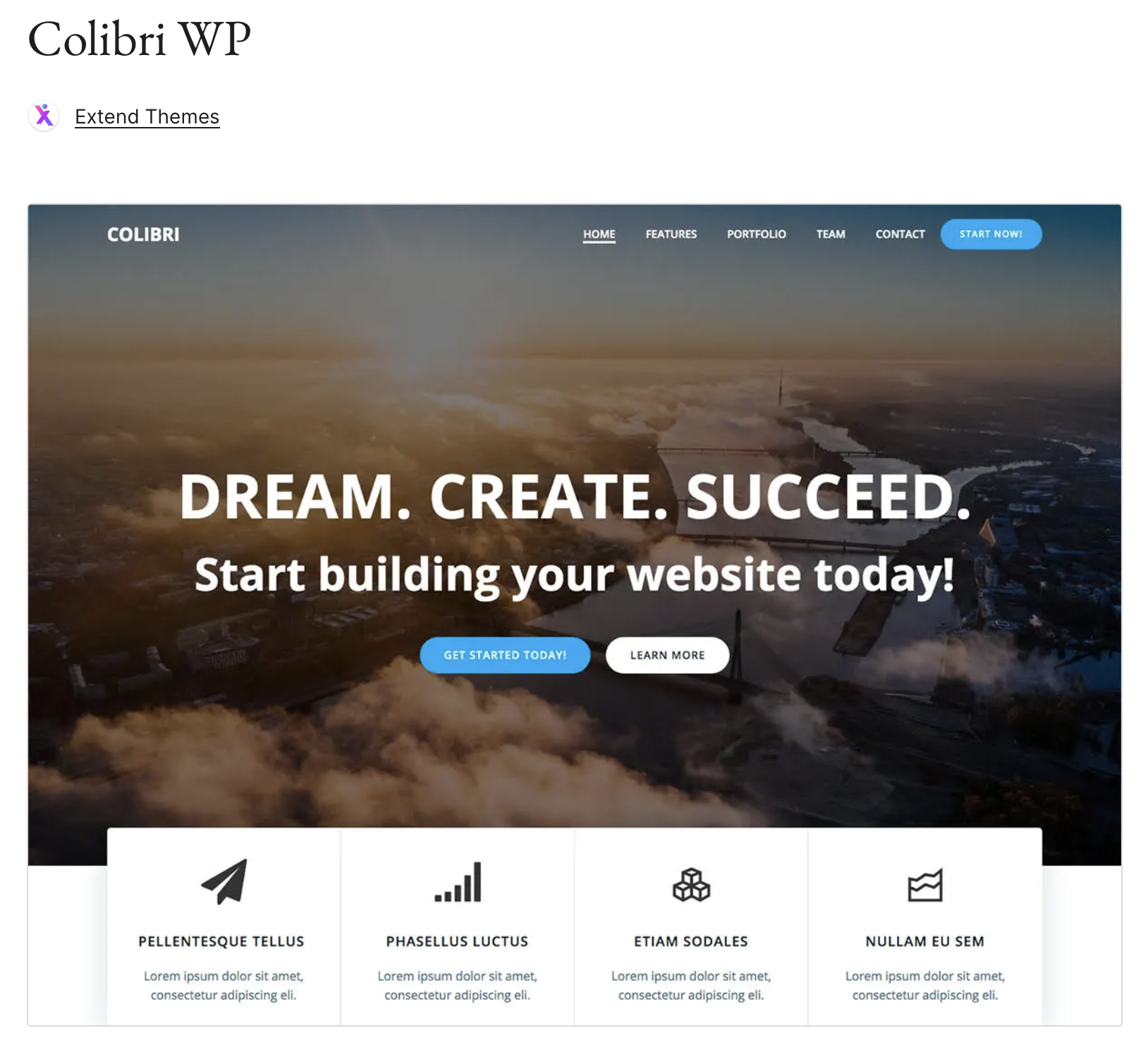 Preview of the WordPress theme Colibri WP on WordPress.org Image: Preview of the WordPress theme Colibri WP on WordPress.org