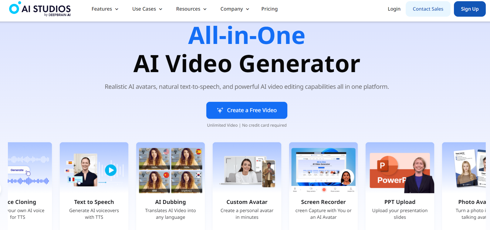 Screenshot of Deepbrain AI website Image: Screenshot of Deepbrain AI website