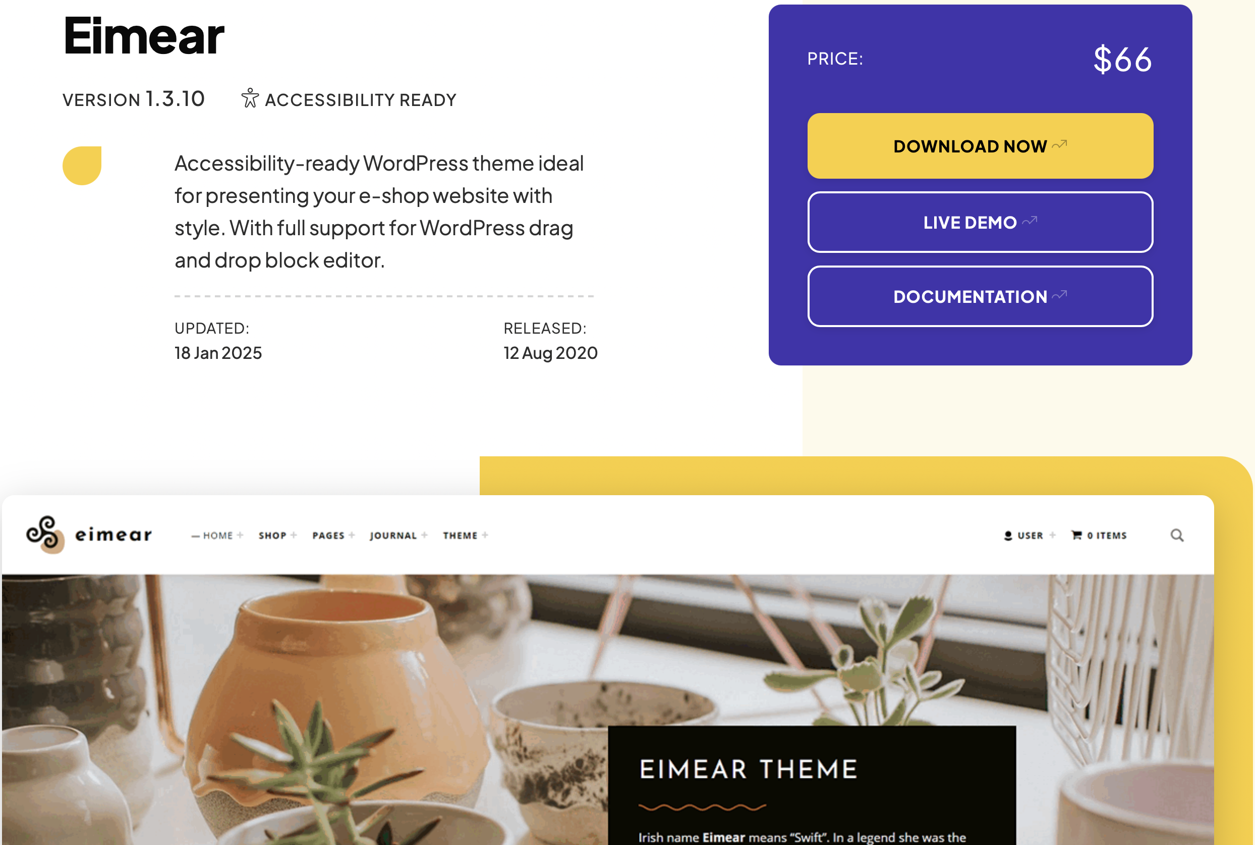 WordPress template Eimear by WebMan Design Image: WordPress template Eimear by WebMan Design