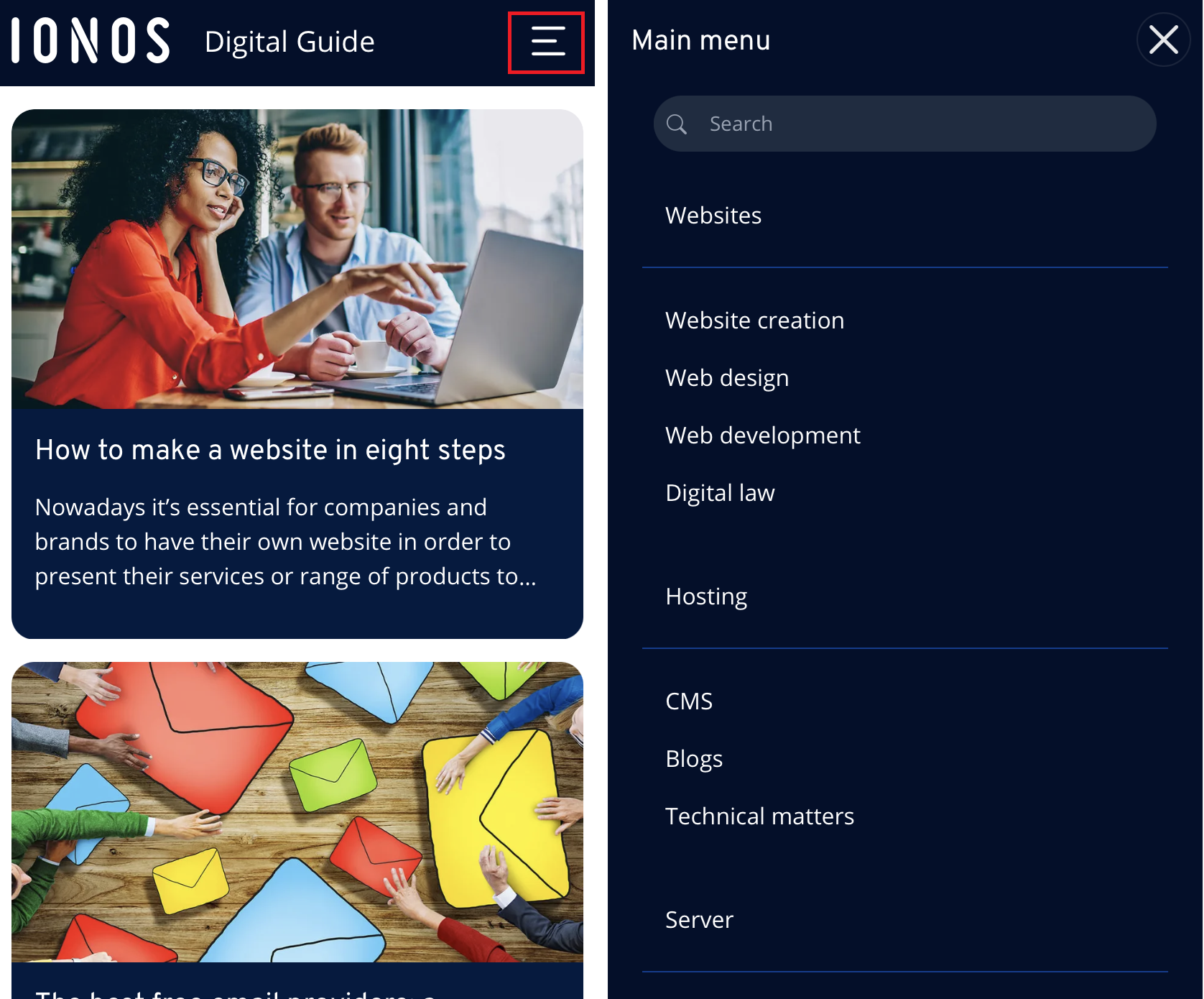 List navigation in the IONOS Digital Guide Image: List navigation in the IONOS Digital Guide