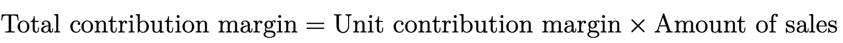 Total contribution margin: Formula Image: Total contribution margin: Formula