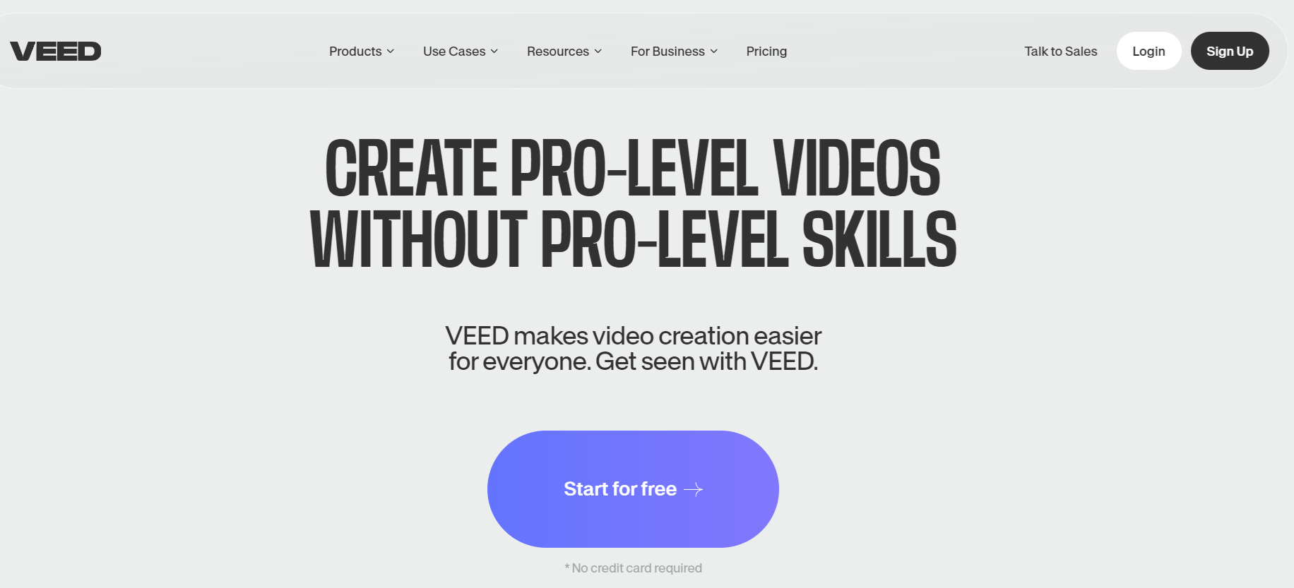 Screenshot of Veed website Image: Screenshot of Veed website