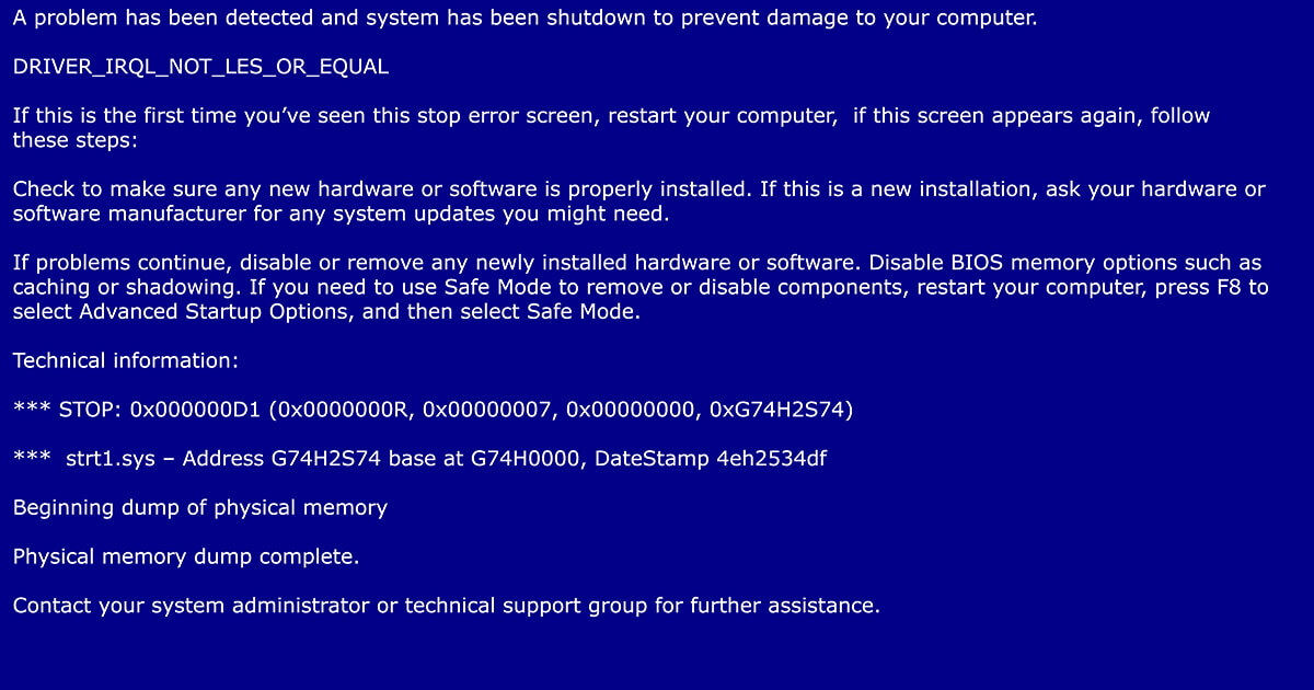 How to fix a Blue Screen of Death (BSOD)