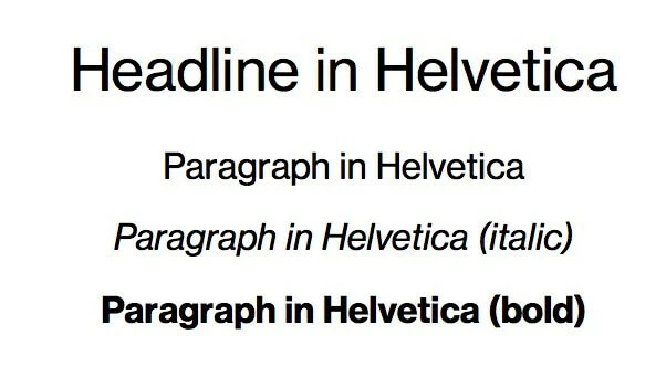 Image: Example text in Helvetica