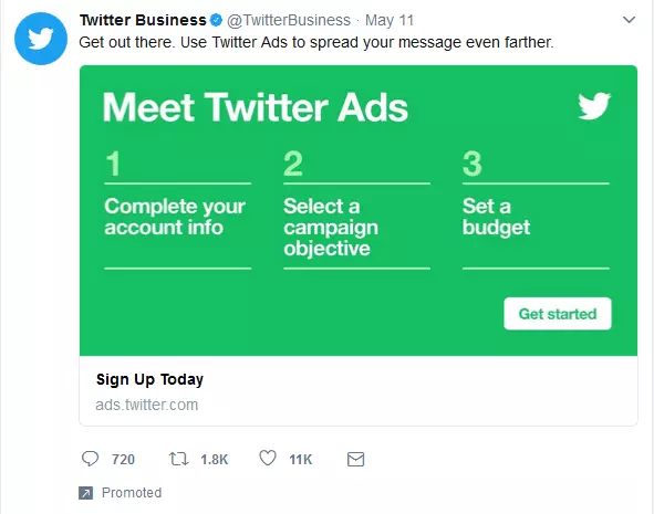 Image: Screenshot of a sponsored tweet