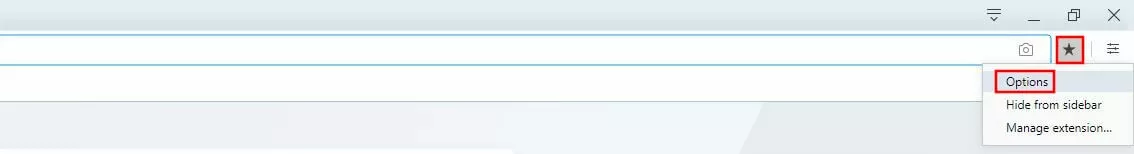 Image: Opera: V7 Bookmarks icon in the menu bar
