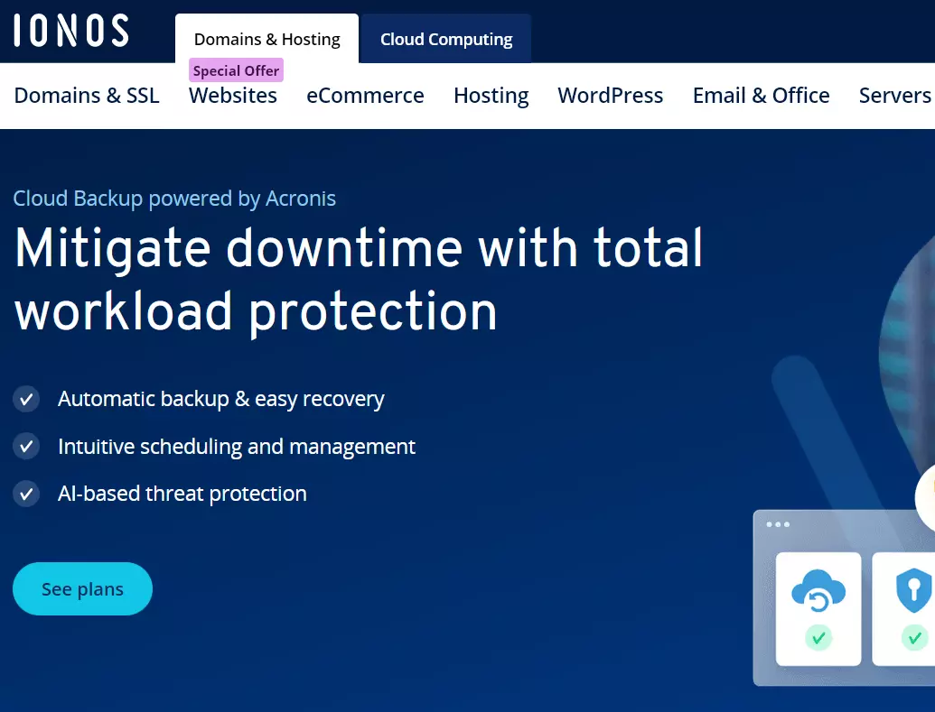 Image: IONOS Cloud Backup screenshot