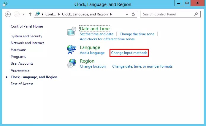 Image: Change input methods