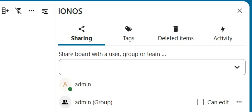 Sharing a Board in Nextcloud Deck Image: Sharing a Board in Nextcloud Deck