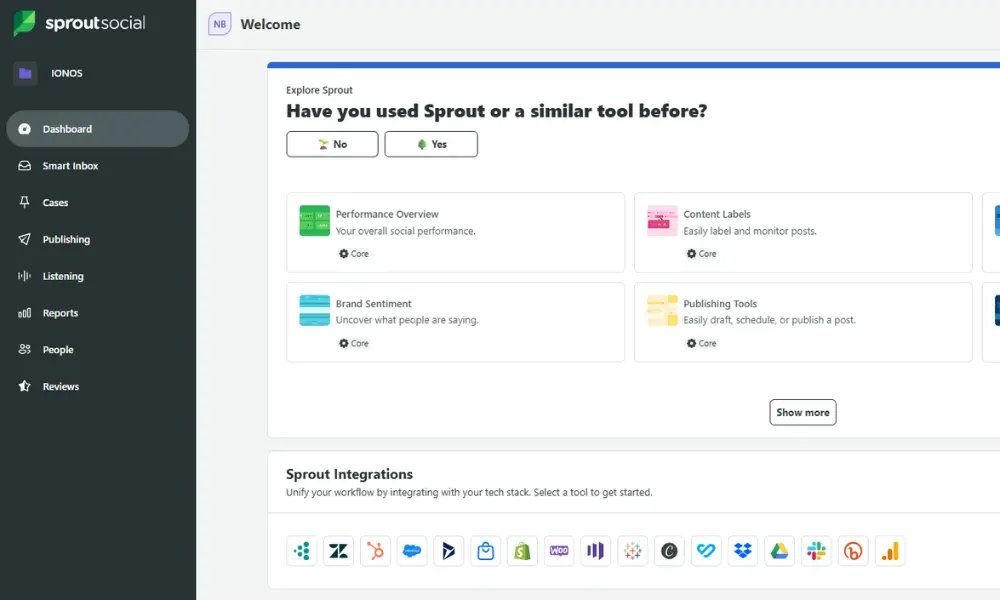 Sprout Social user interface Image: Sprout Social user interface
