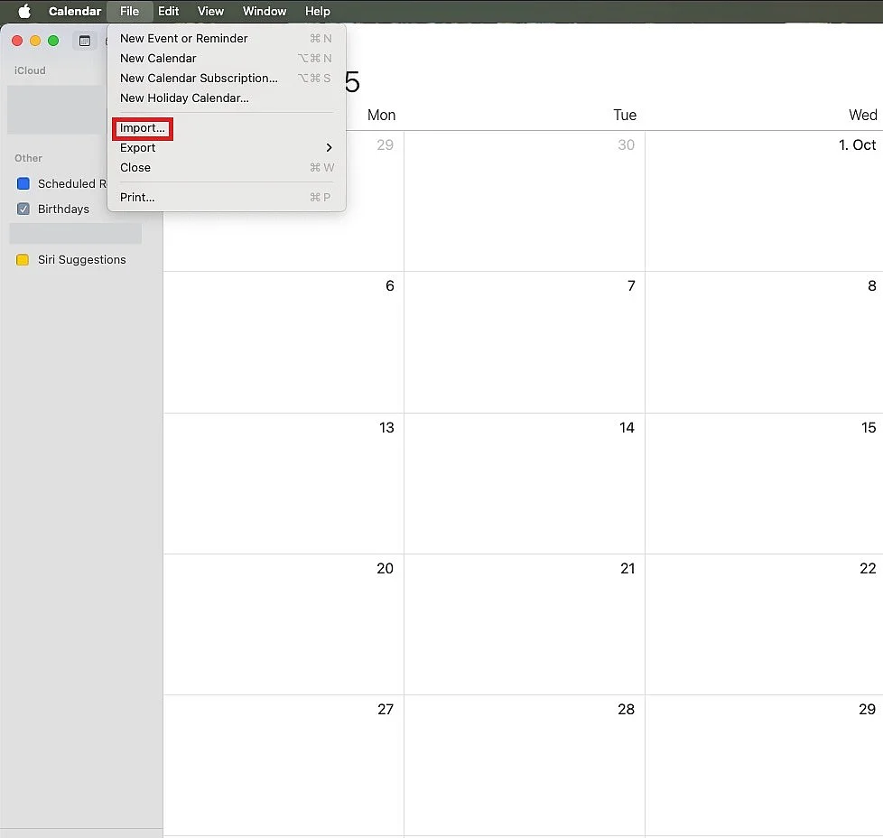 Import ICS file into Apple Calendar Image: Import ICS file into Apple Calendar