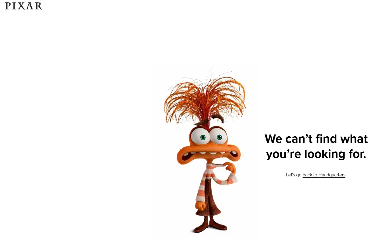404 page for Pixar Image: 404 page for Pixar