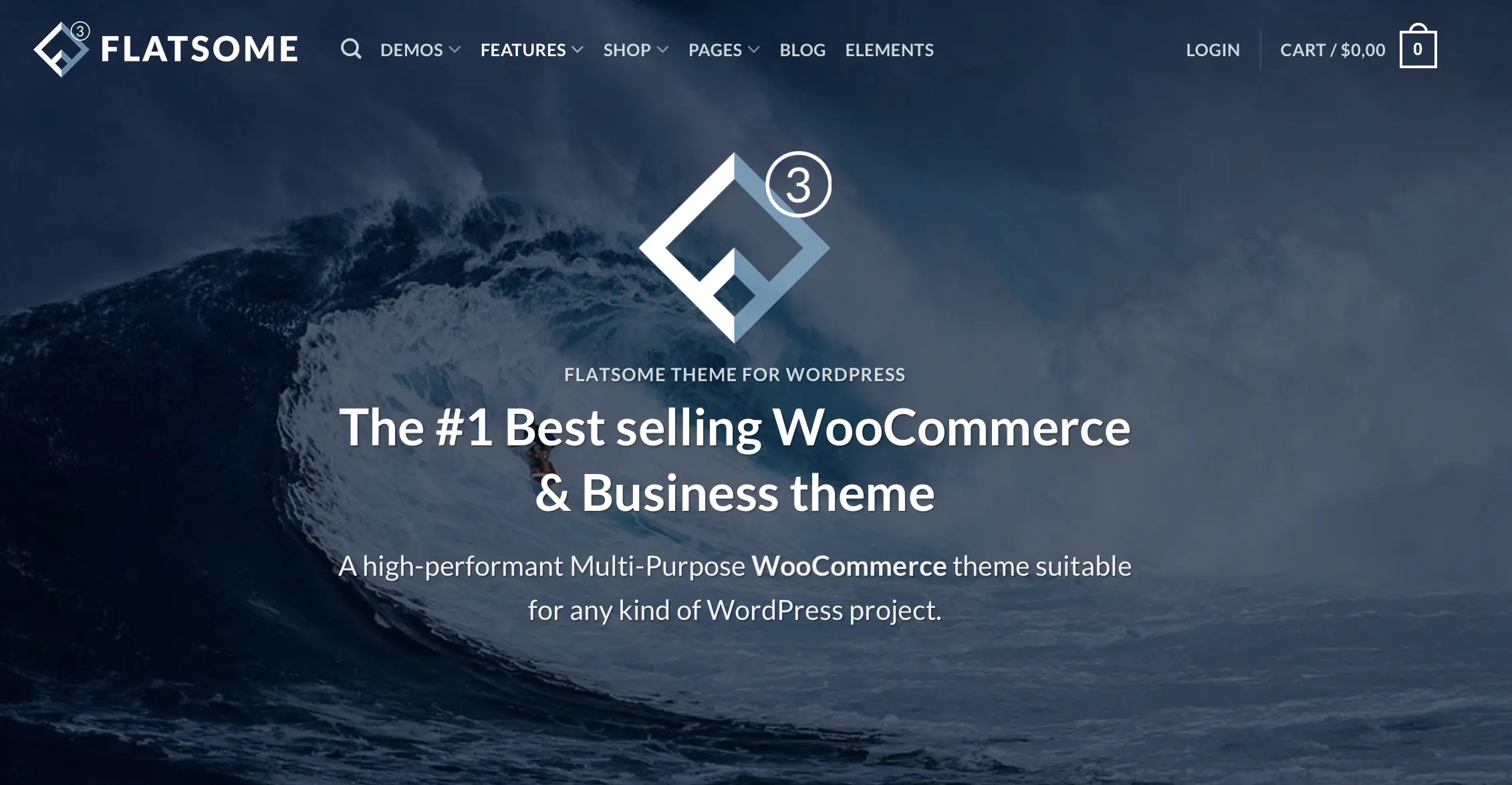 Image: Startpage of the Flatsome theme