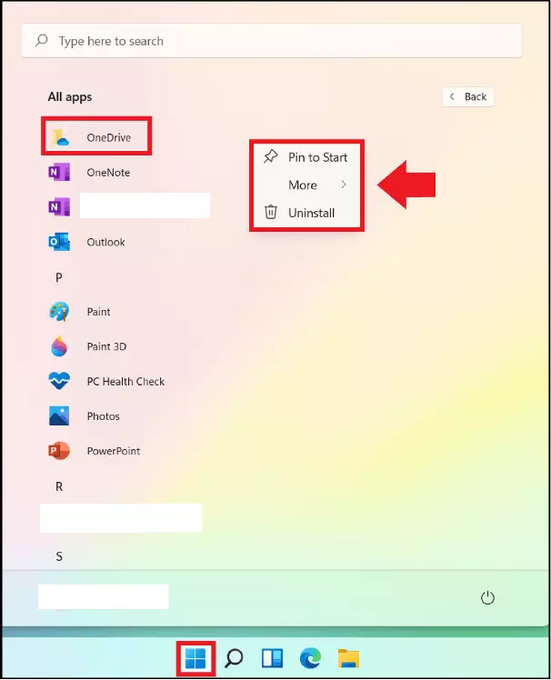 Image: All installed apps in the Windows Start menu