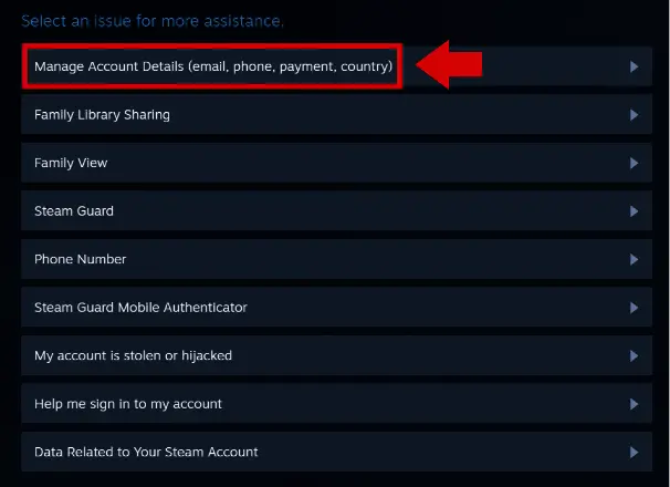 Image: Steam: Account settings