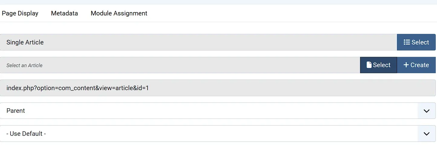 Joomla menu item ‘Home Menu’ Image: Joomla menu item ‘Home Menu’