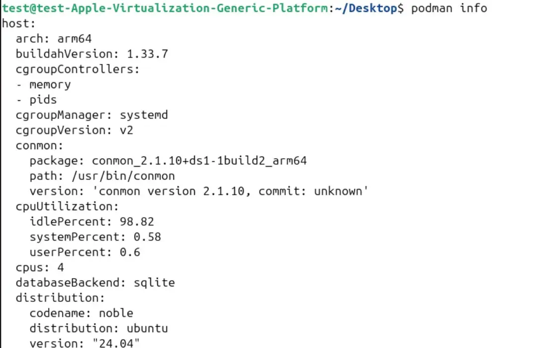 Output of ‘podman info’ Image: Output of ‘podman info’