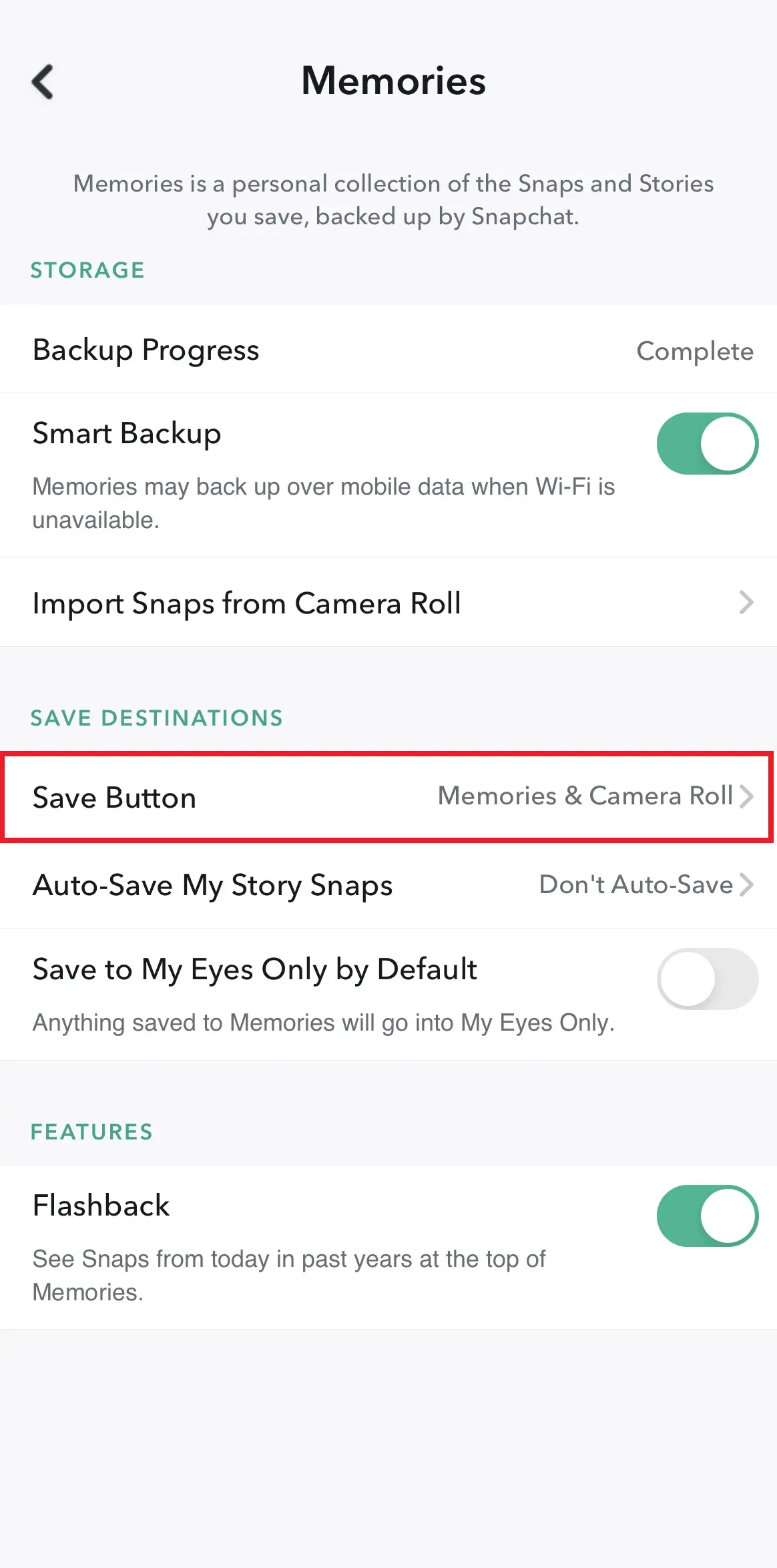 Choose where to save snaps Image: Choose where to save snaps