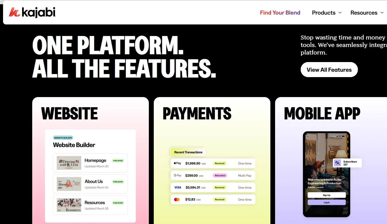 Screenshot of the Platform Kajabi website Image: Screenshot of the Platform Kajabi website