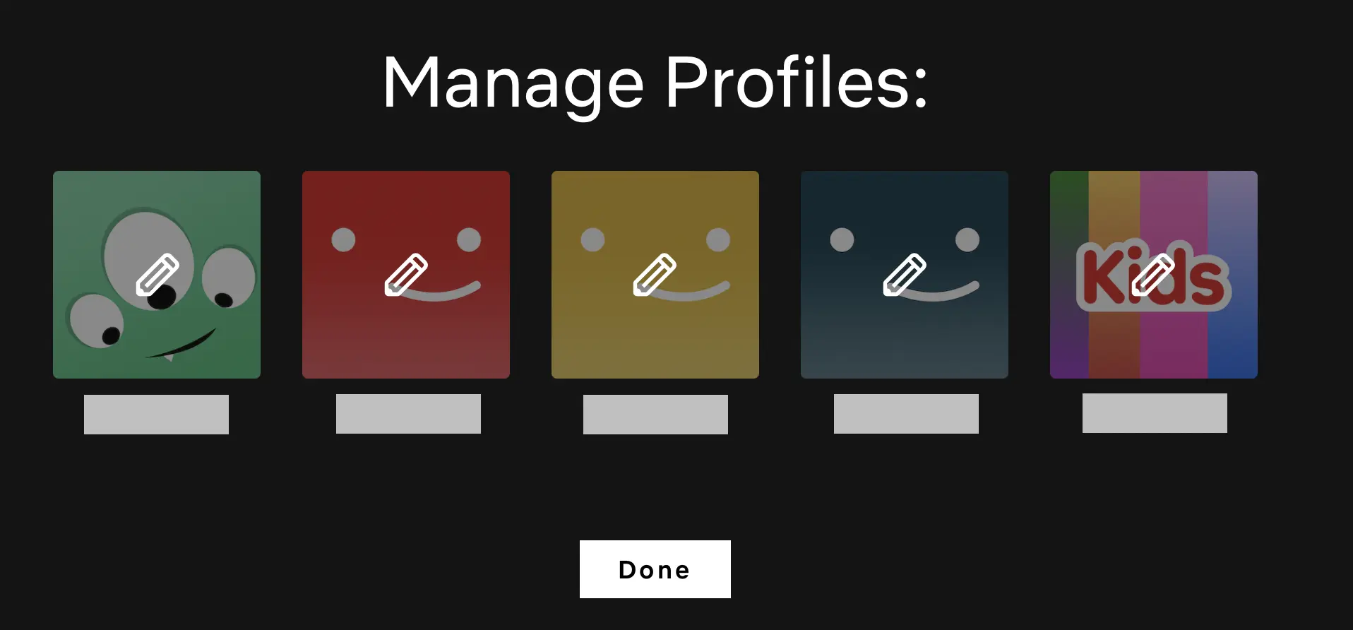 Netflix: Profiles with pencil symbols Image: Netflix: Profiles with pencil symbols