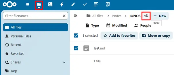 Sharing Nextcloud notes Image: Sharing Nextcloud notes