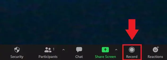 Record a Zoom Meeting by clicking on ‘Record’