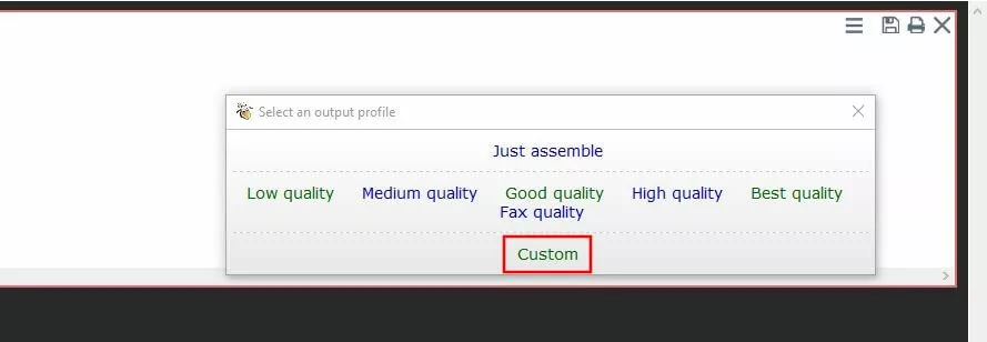PDF24 Creator: “Select output profile” window