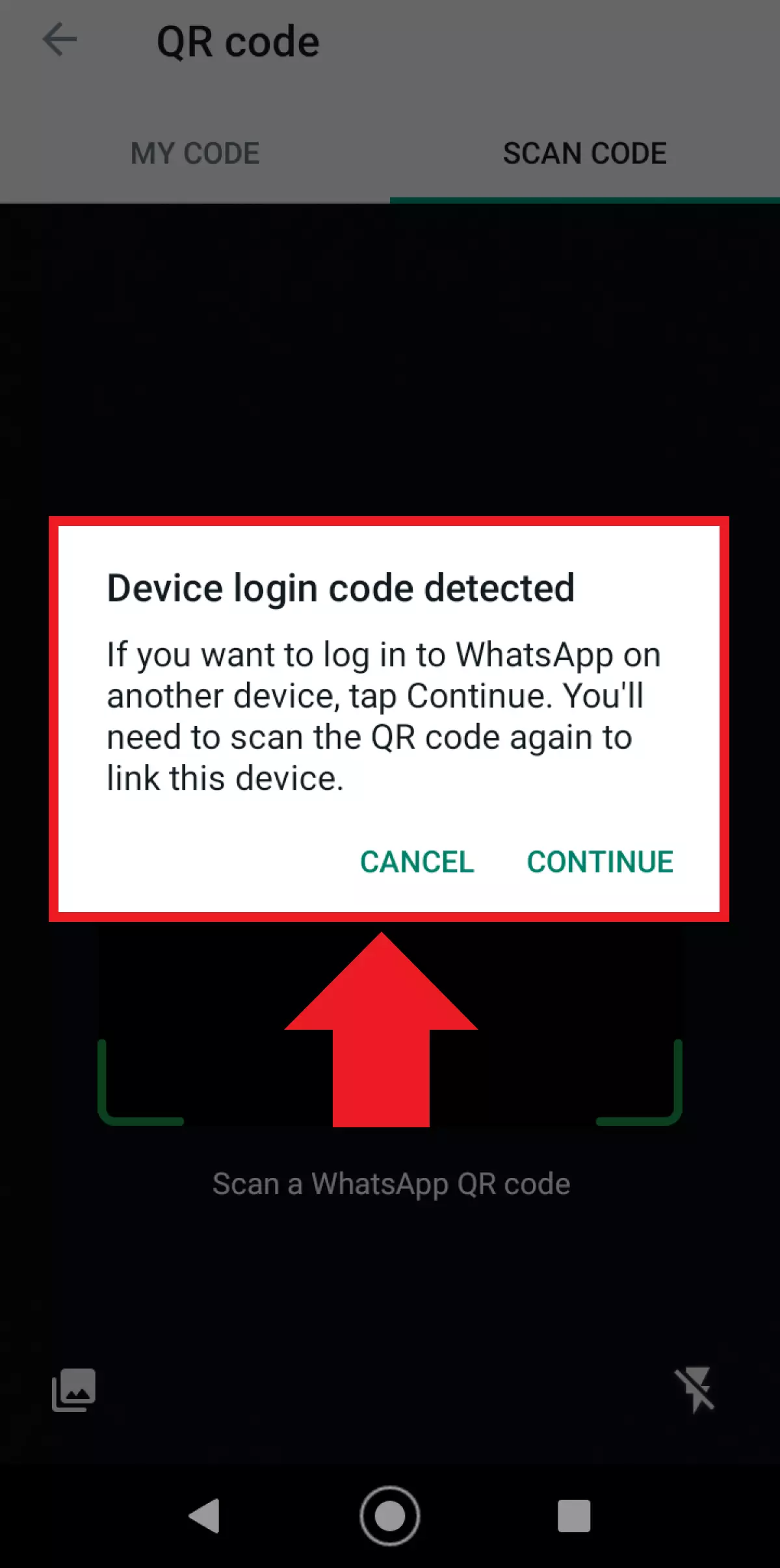 Image: The QR scanner in the WhatsApp settings