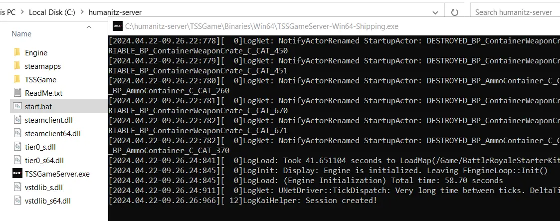 Start HumanitZ server Image: Start HumanitZ server