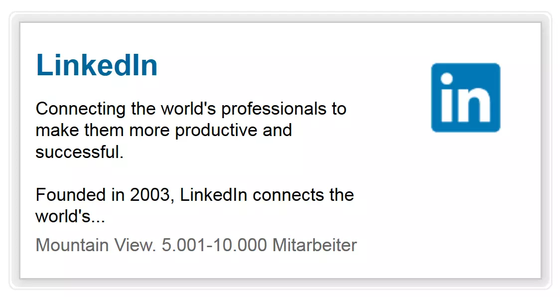 Image: The LinkedIn ‘Company Profile’ widget