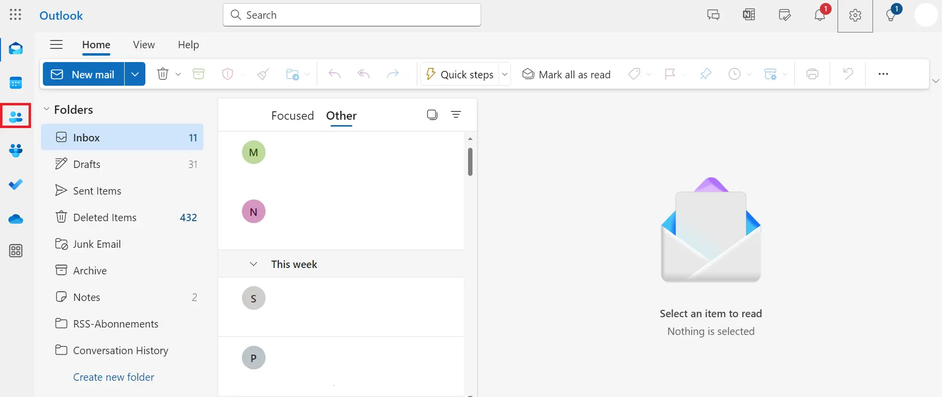 Outlook Web app: Inbox Image: Outlook Web app: Inbox