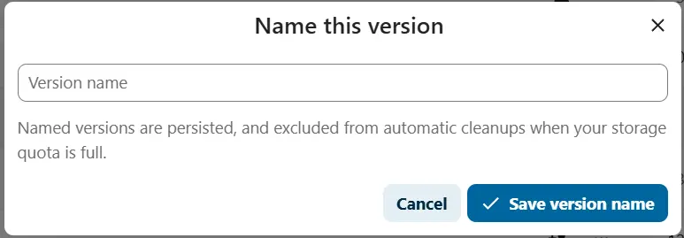 Nextcloud: Renaming a version Image: Nextcloud: Renaming a version
