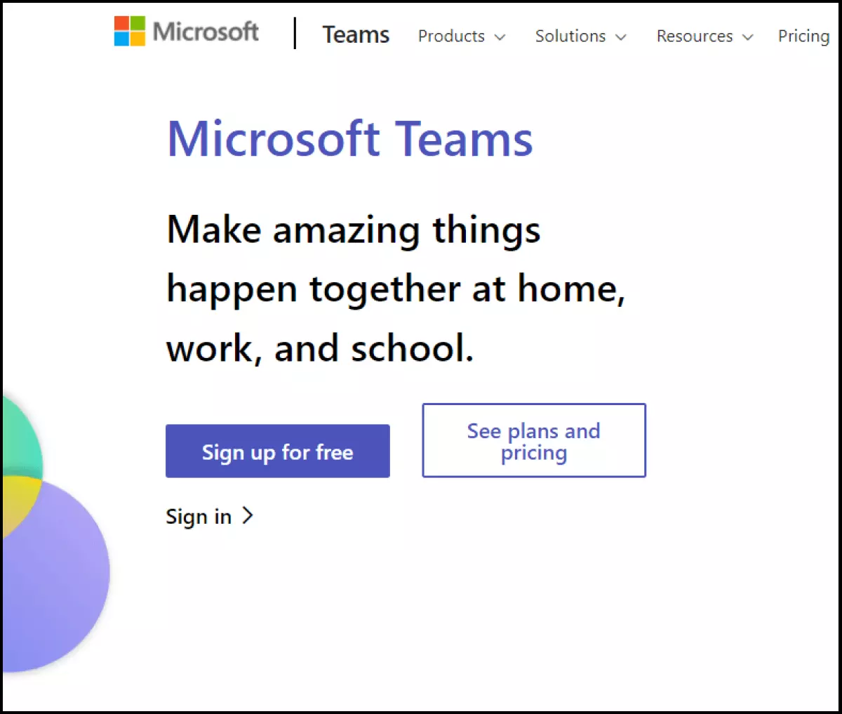 Image: Microsoft’s website for downloading Microsoft Teams