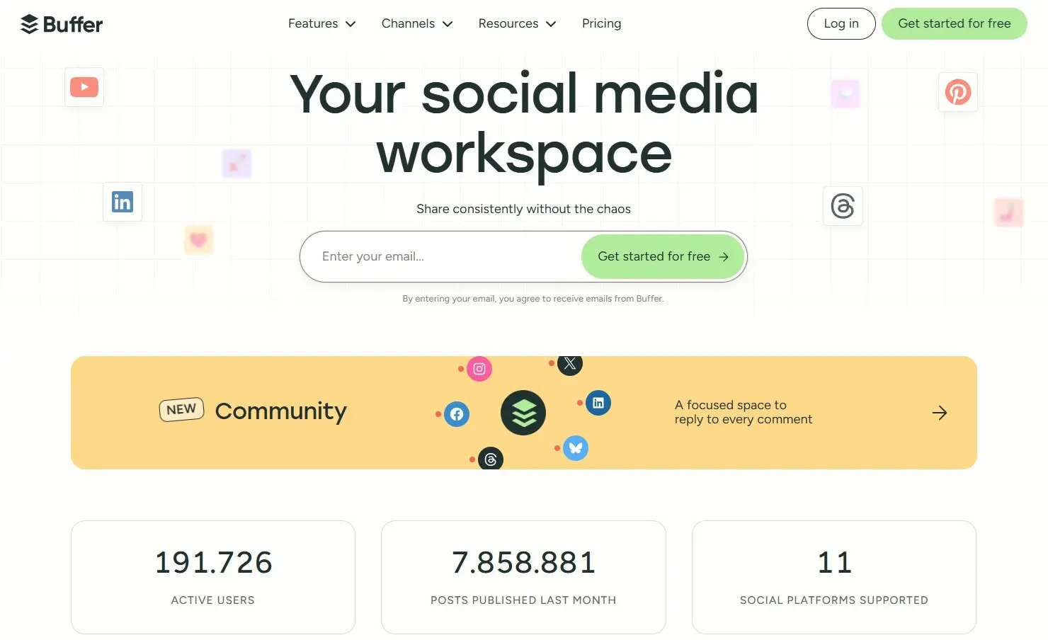 Image: Buffer website