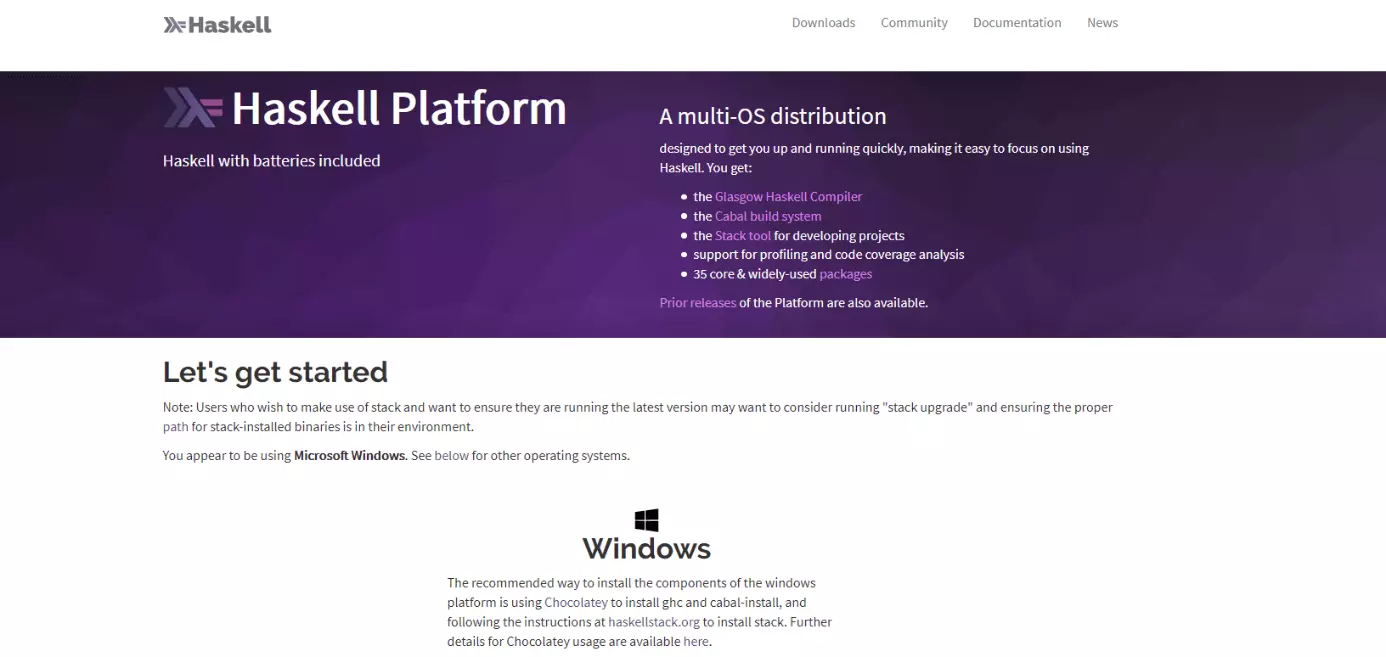 Image: Haskell tutorial: installation files on the Haskell website 