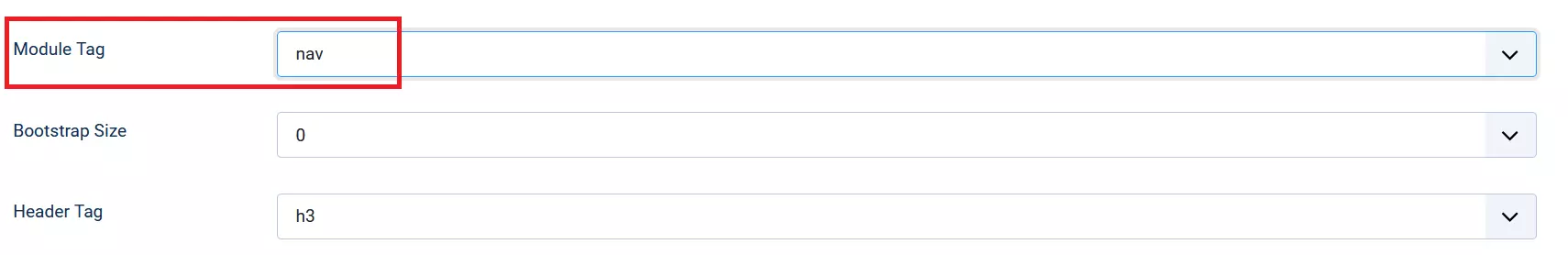Select the “nav” tag to display your menu. Select the “nav” tag to display your menu.